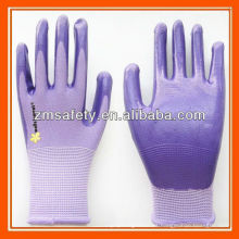 Guantes revestidos de nylon Nitrile Work Garden ZMR778